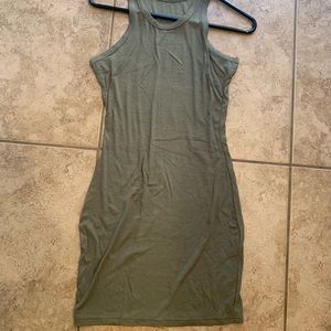 Small olive color fitted stretchy dress